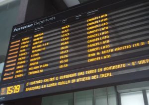 Cancelled Trains during a strike in Rome